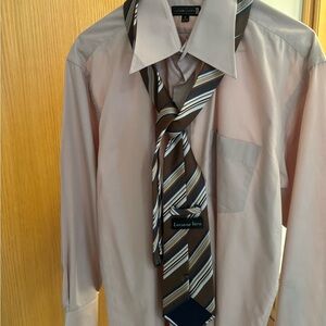 Dress Shirt & Tie, NEW Luciano Versi Men's Lavender / - Med 32/33